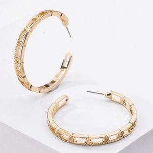 Trendy Unique Gold Hoop Statement Earrings